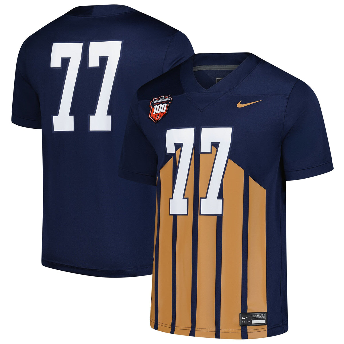 #77 Illinois Fighting Illini Untouchable Replica Football Jersey - Navy