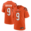 Cincinnati Bengals Joe Burrow Orange Alternate Game Jersey