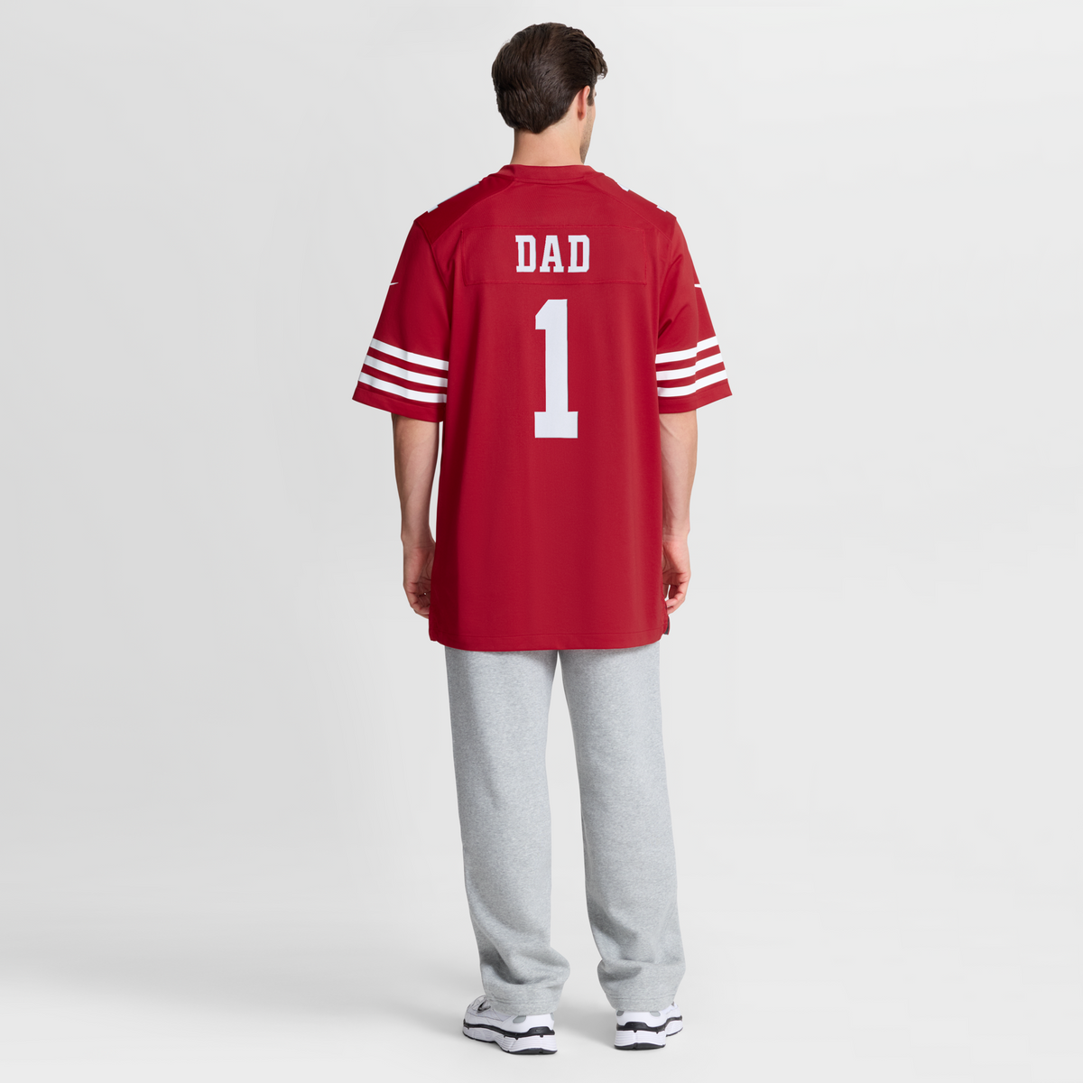 San Francisco 49ers Number 1 Dad Scarlet Game Jersey