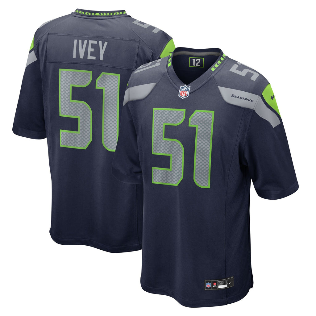 Seattle Seahawks Jared Ivey College Navy Team Game Jersey