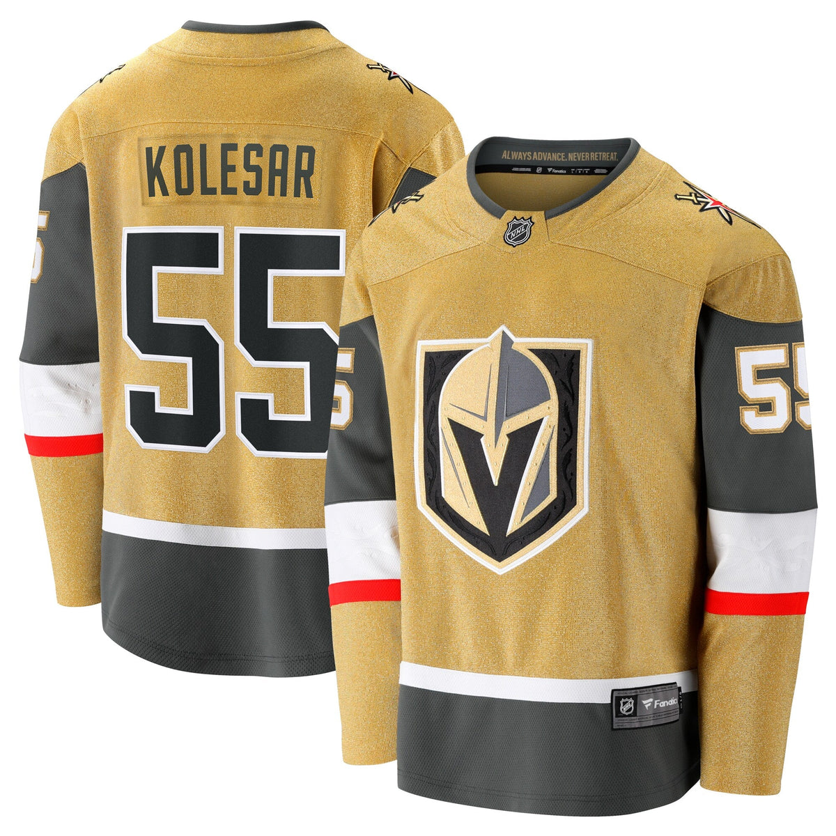 Vegas Golden Knights Keegan Kolesar Gold Home Breakaway Jersey