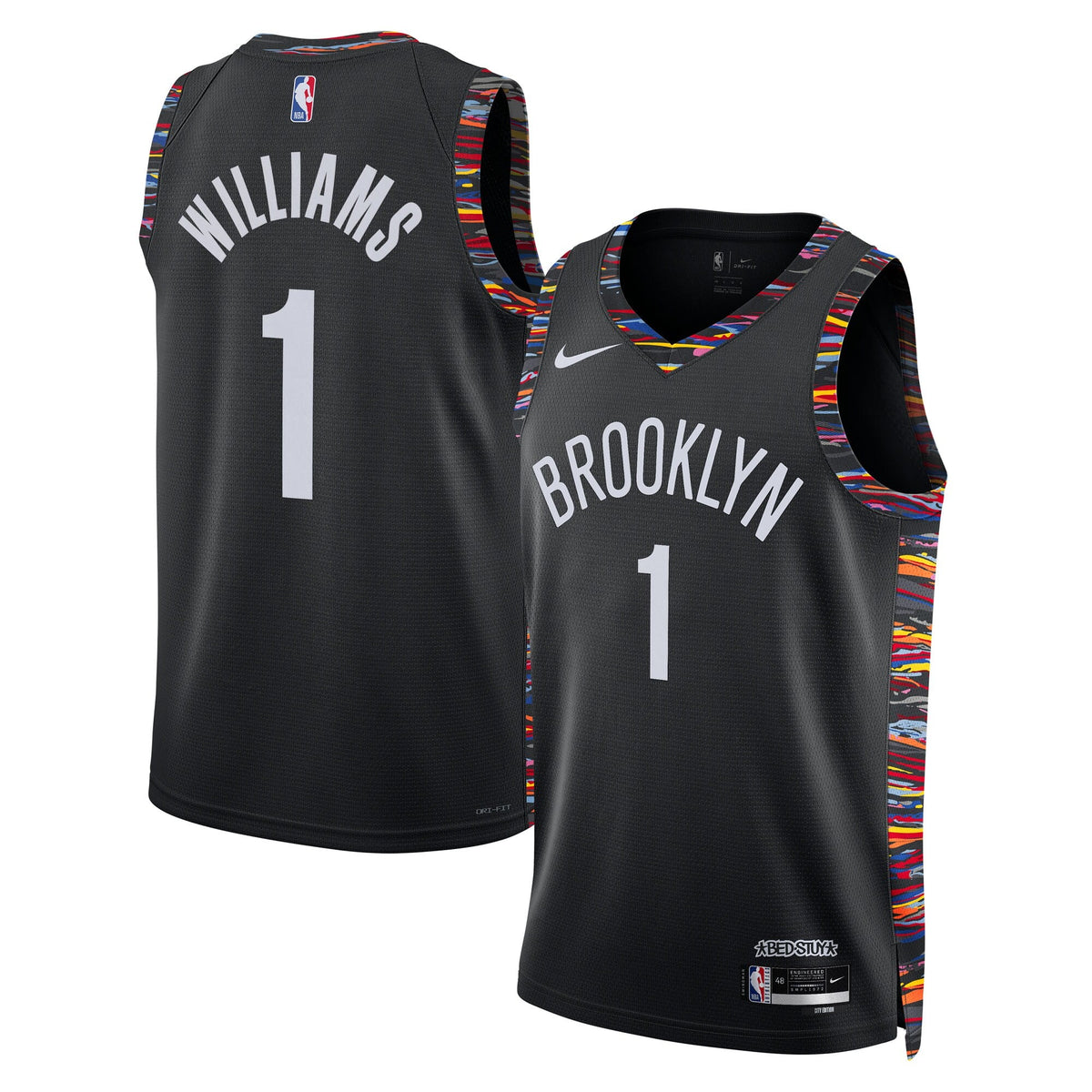 Brooklyn Nets 2025/26 City Edition Swingman Jersey - Black - Ziaire Williams