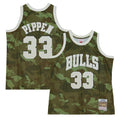 Chicago Bulls NBA Scottie Pippen 1997 Ghost Green Camo Swingman Jersey