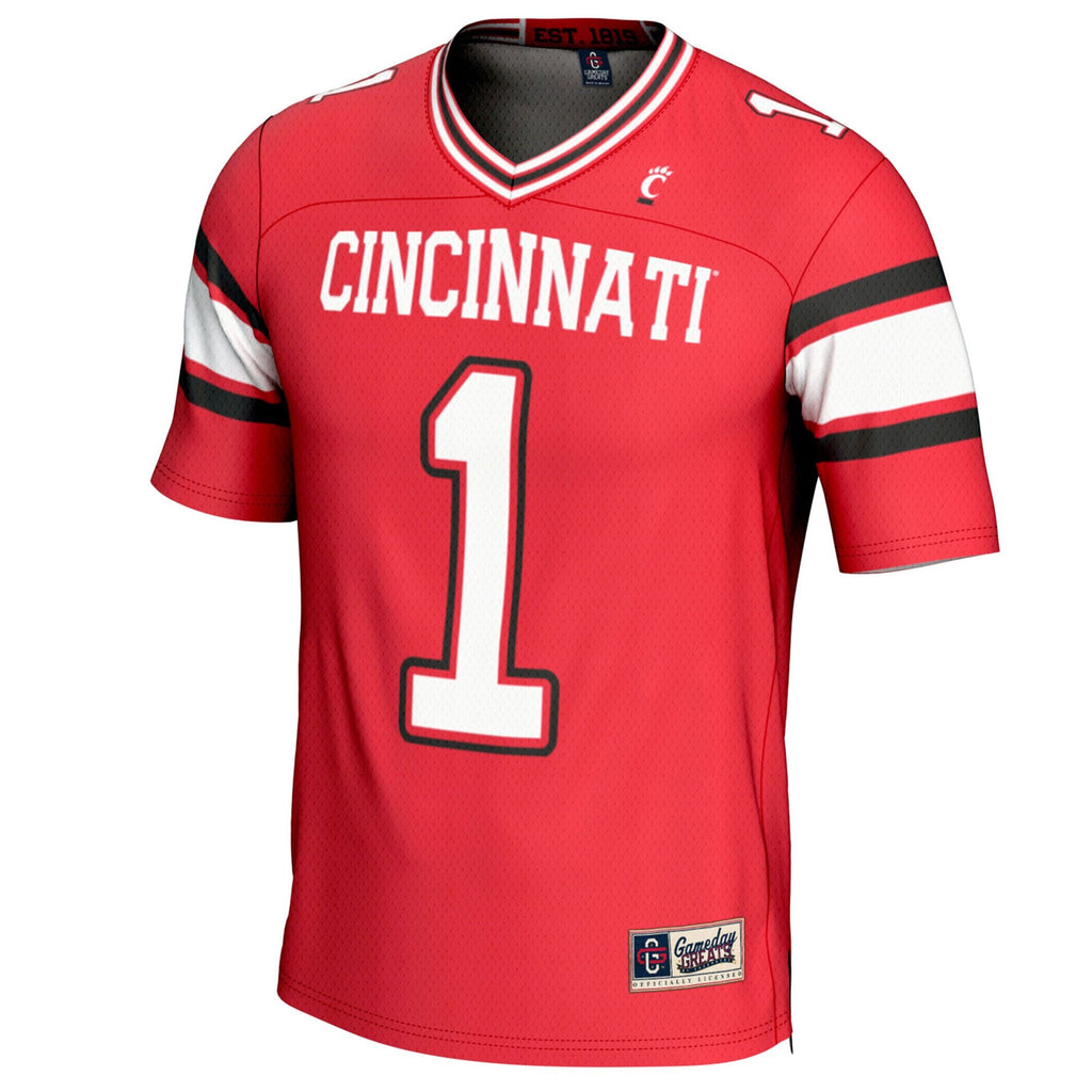 #1 Cincinnati Bearcats Lightweight Football Fashion Jersey - Red