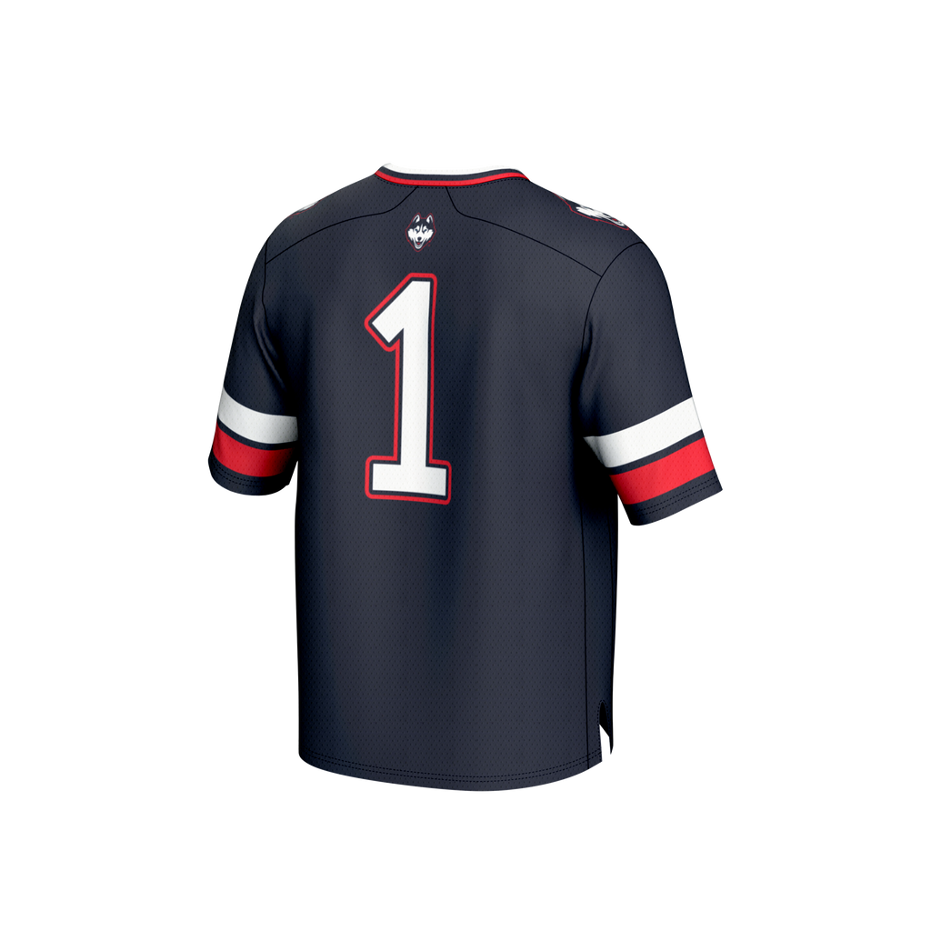 #1 UConn Huskies Lightweight Collegiate Football Fashion Jersey - Navy