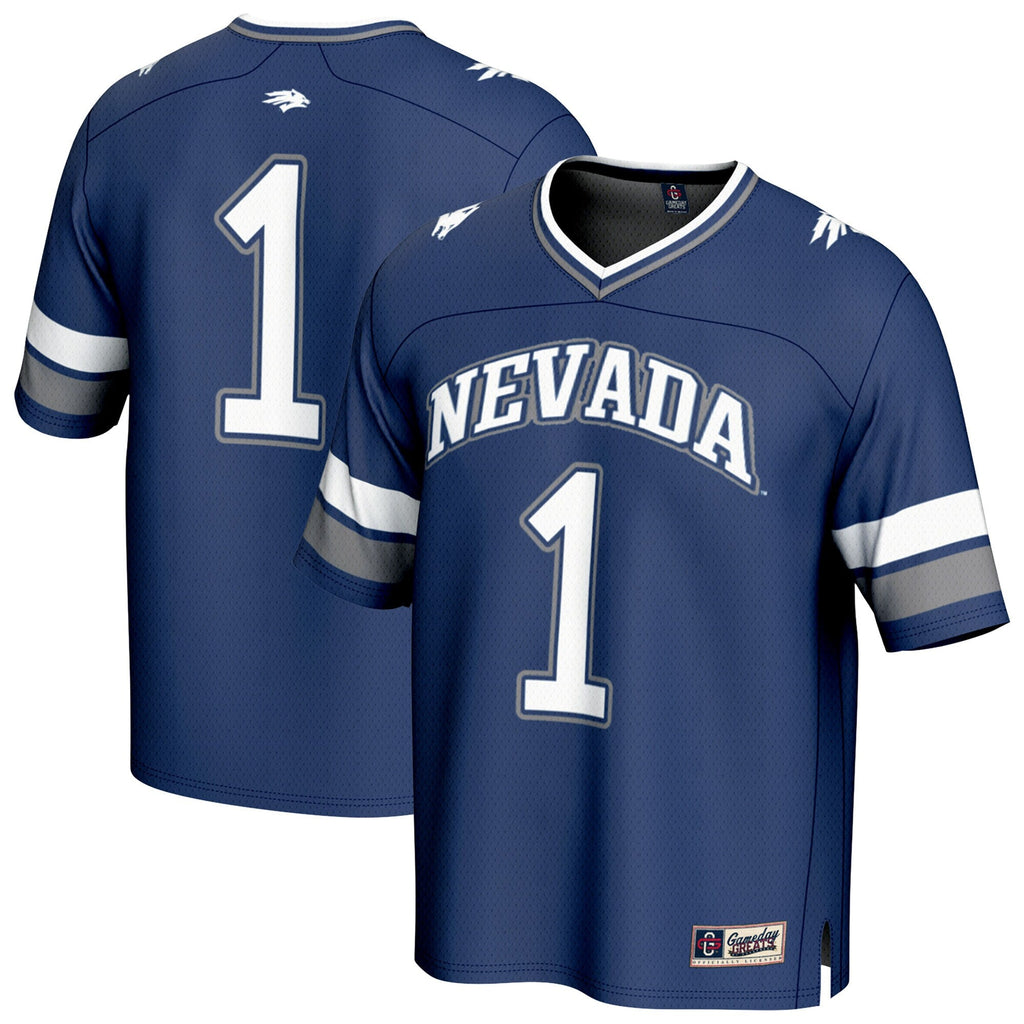 #1 Nevada Wolf Pack Lightweight Collegiate Football Fashion Jersey - Navy