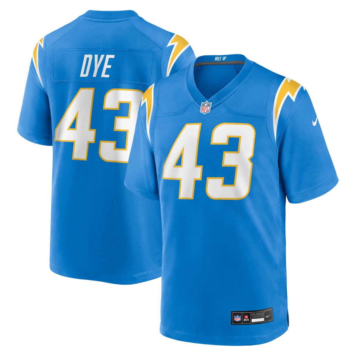 Los Angeles Chargers Troy Dye Powder Blue Game Jersey