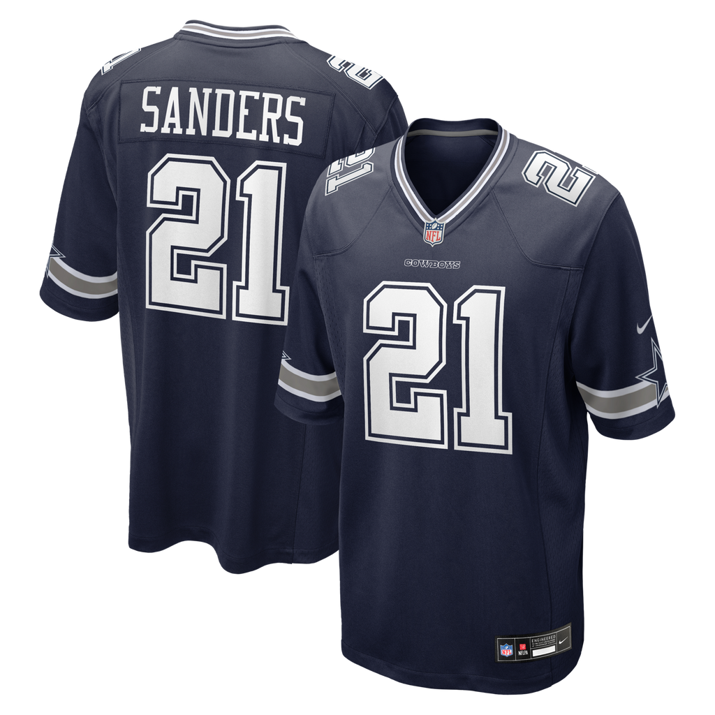 Dallas Cowboys Deion Sanders Navy Team Retired Player Game Jersey