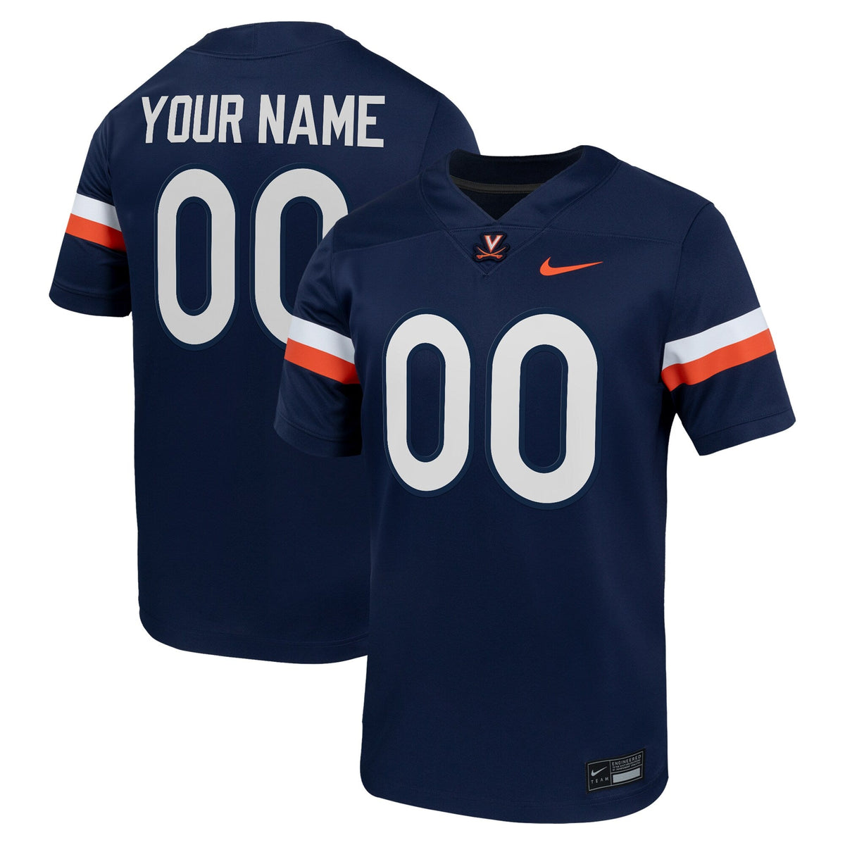 Virginia Cavaliers Custom Football Game Jersey - Navy