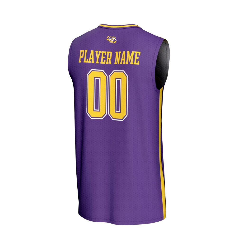 LSU Tigers NIL Pick-A-Player Lightweight Collegiate Basketball Fashion Jersey - Purple