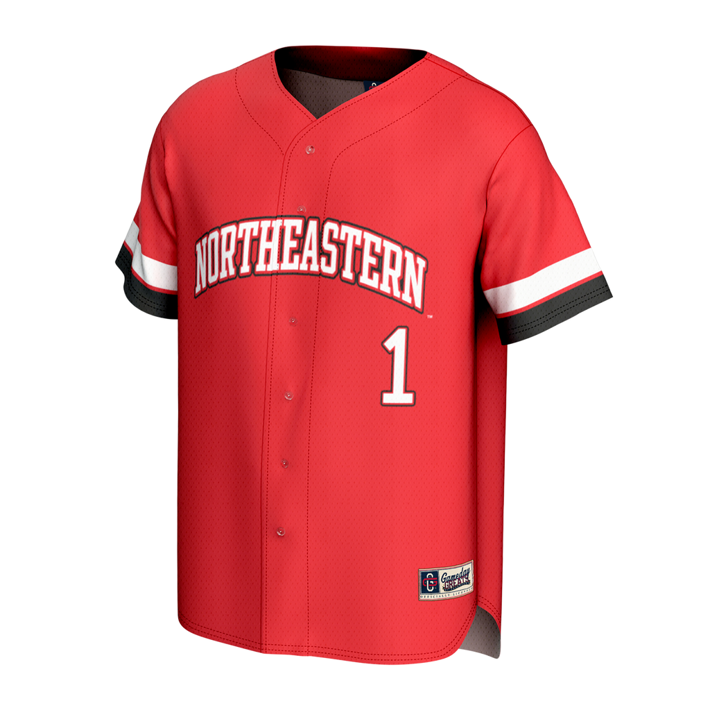 Northeastern Huskies Lightweight Collegiate Baseball Fashion Jersey - Red