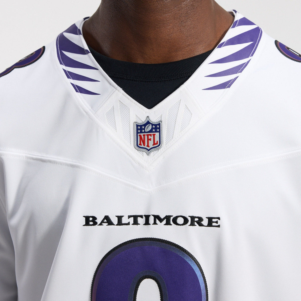 Baltimore Ravens Lamar Jackson White Vapor F.U.S.E. Stitched Limited Jersey