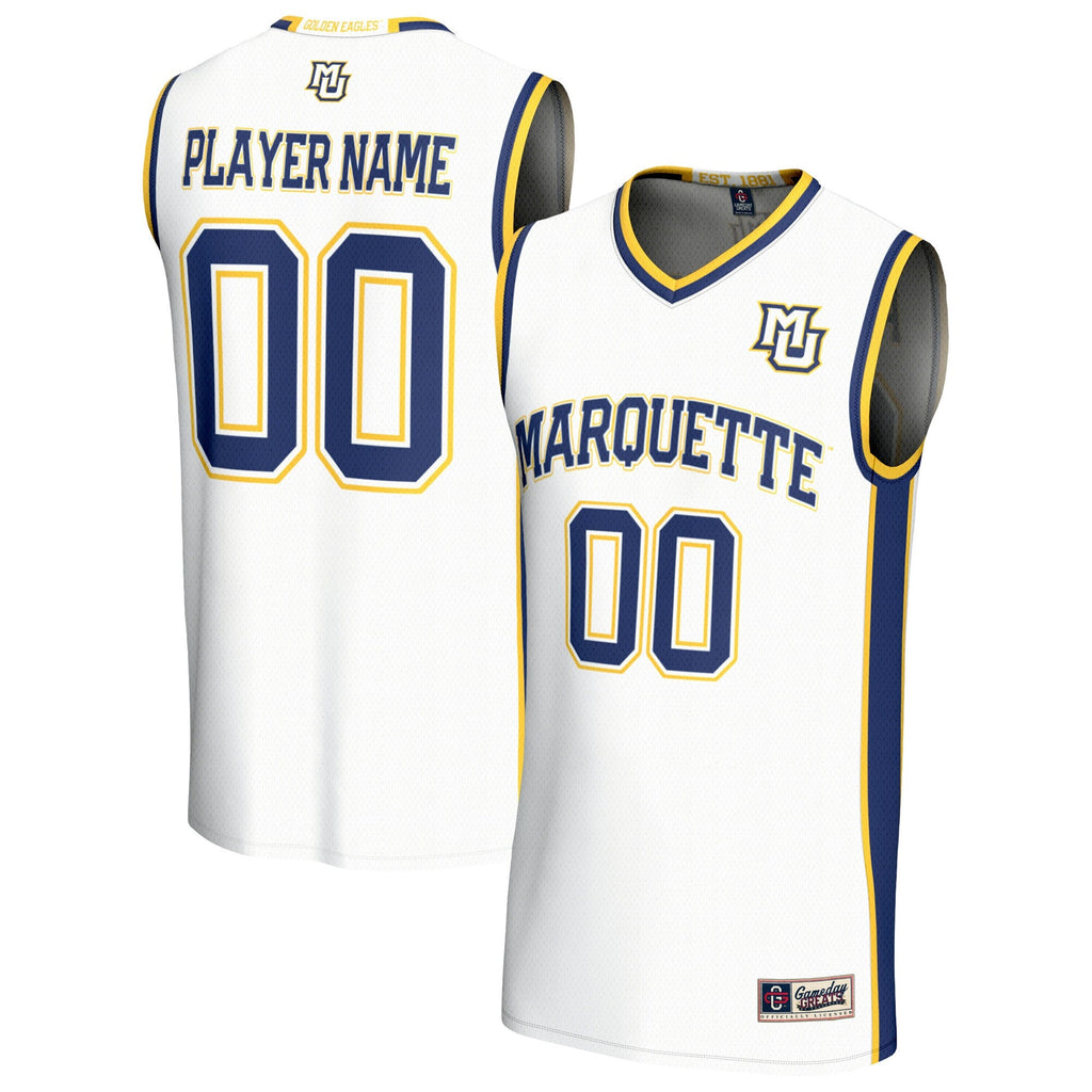 Marquette Golden Eagles Lightweight Collegiate Basketball NIL Pick-A-Player Fashion Jersey - White