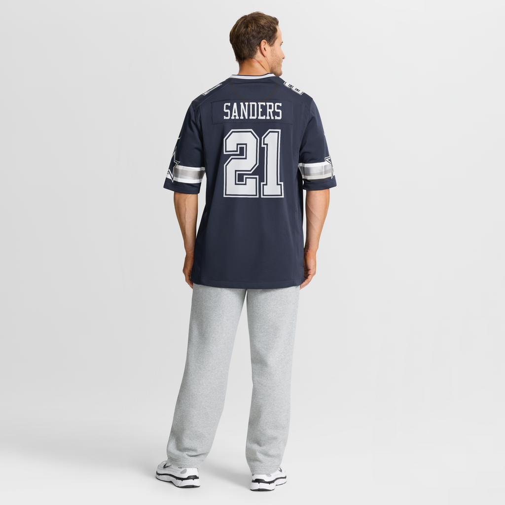 Dallas Cowboys Deion Sanders Navy Team Retired Player Game Jersey