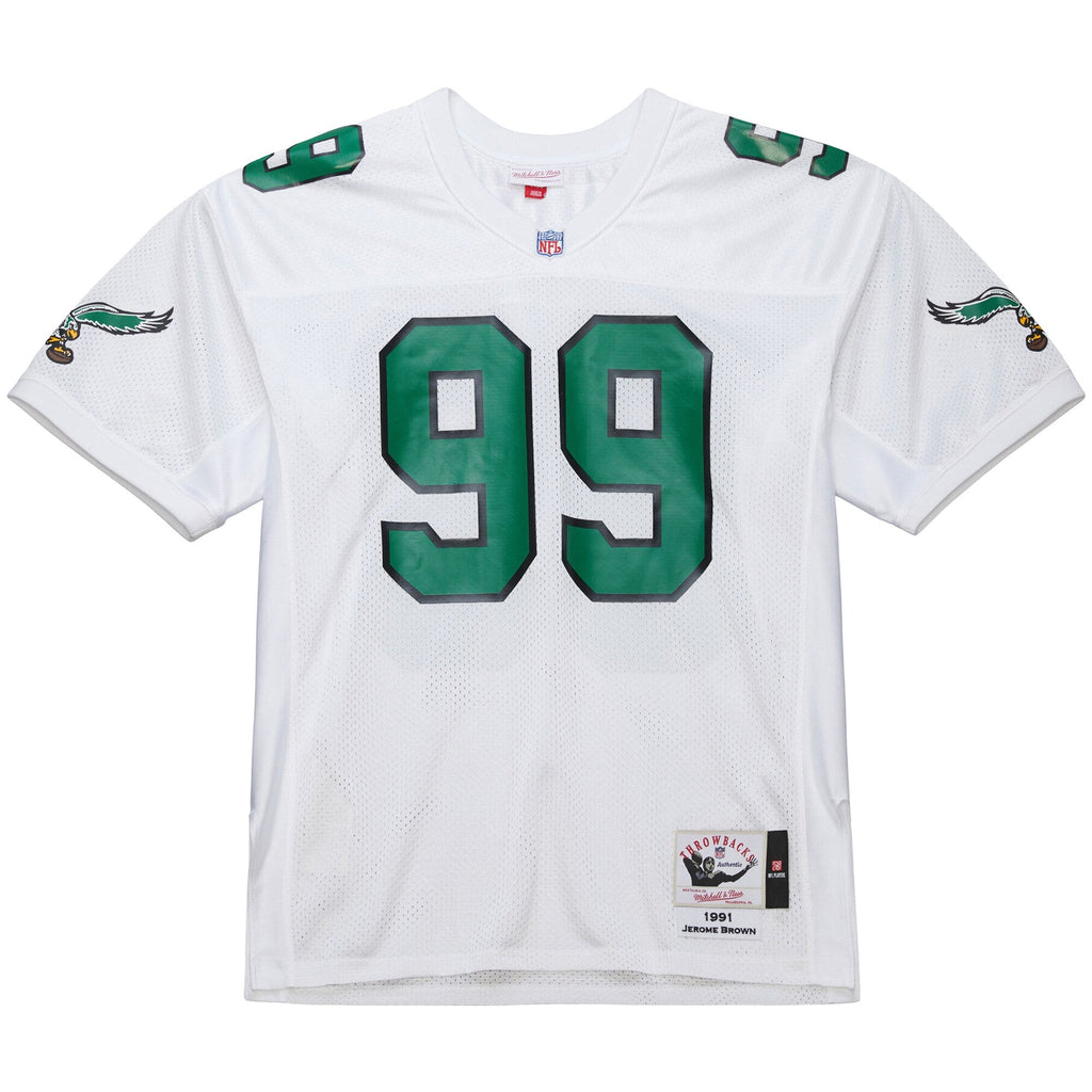 Philadelphia Eagles Jerome Brown White 1991 Authentic Throwback Retired Player Jersey