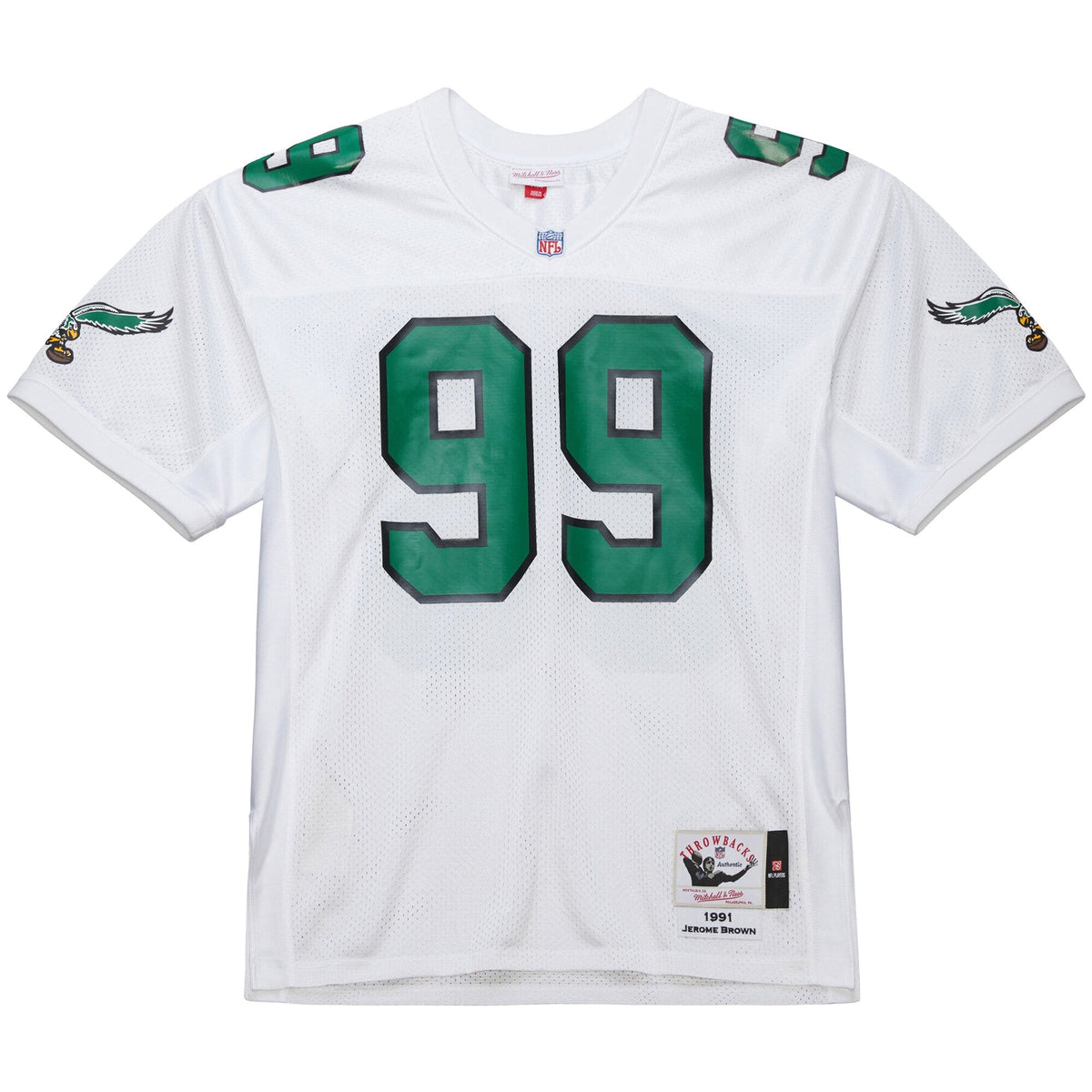 Philadelphia Eagles Jerome Brown White 1991 Authentic Throwback Retired Player Jersey