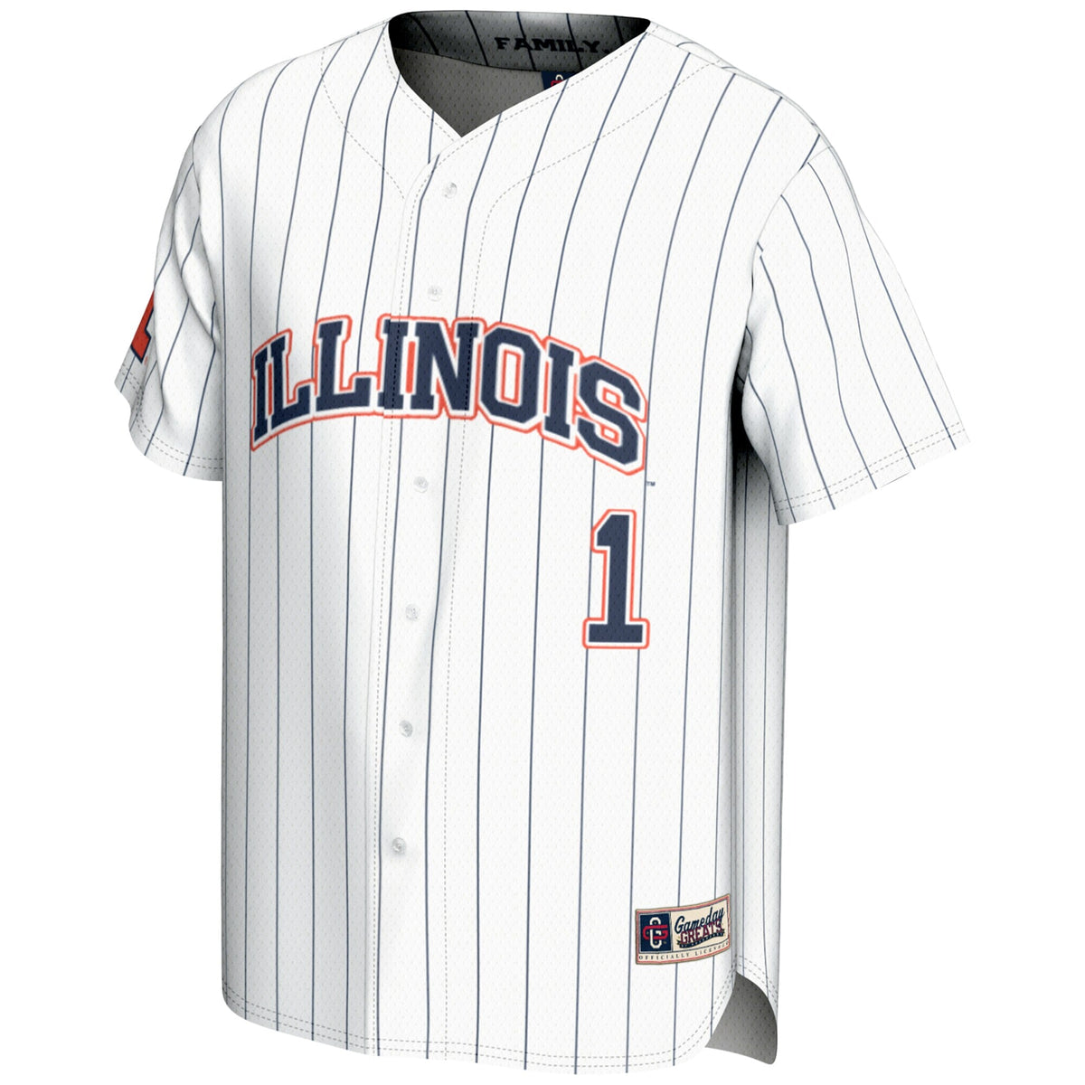 #1 Illinois Fighting Illini Lightweight Baseball Jersey - White
