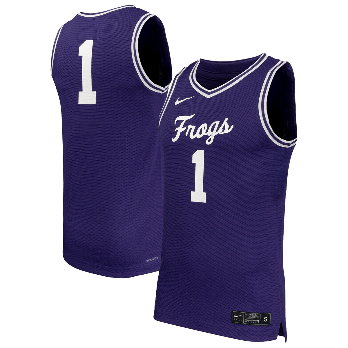 #1 TCU Horned Frogs Replica Basketball Jersey - Purple