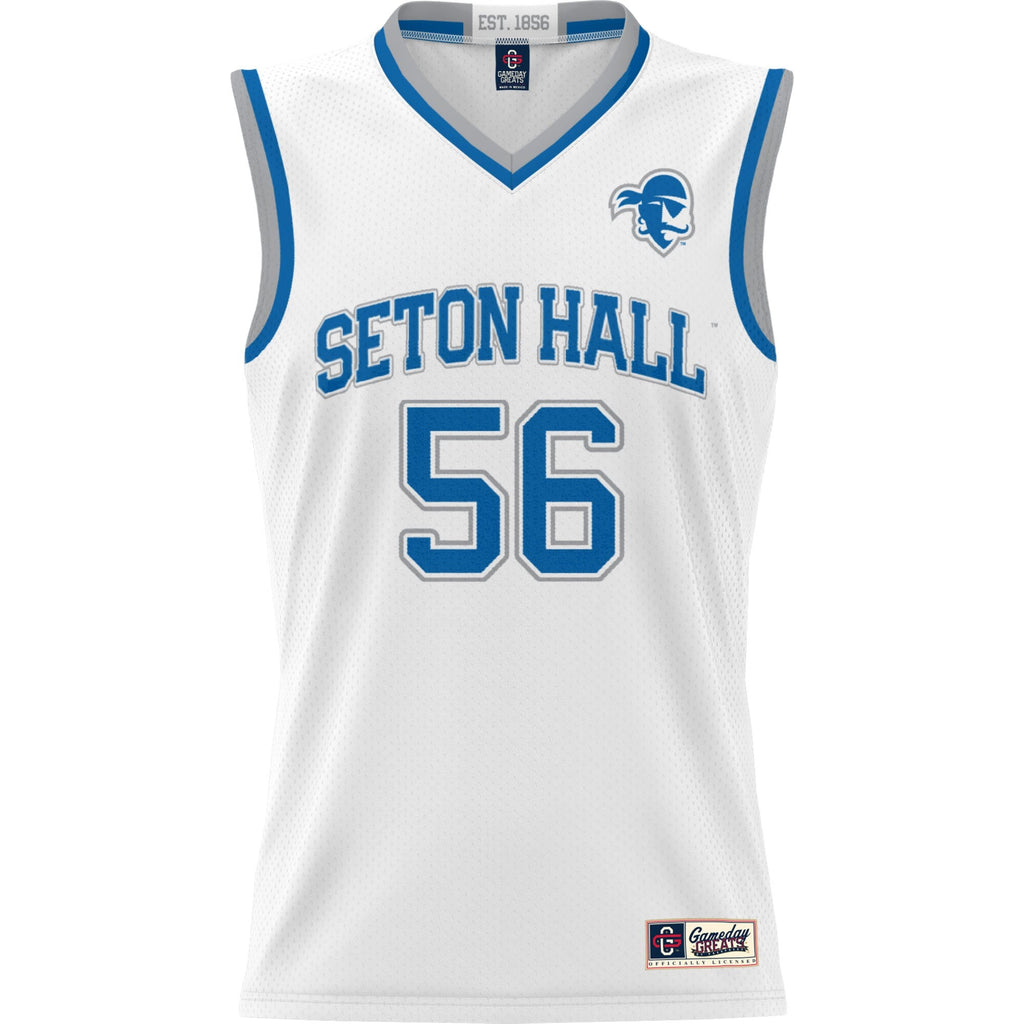 #56 Seton Hall Pirates Lightweight Basketball Jersey - White