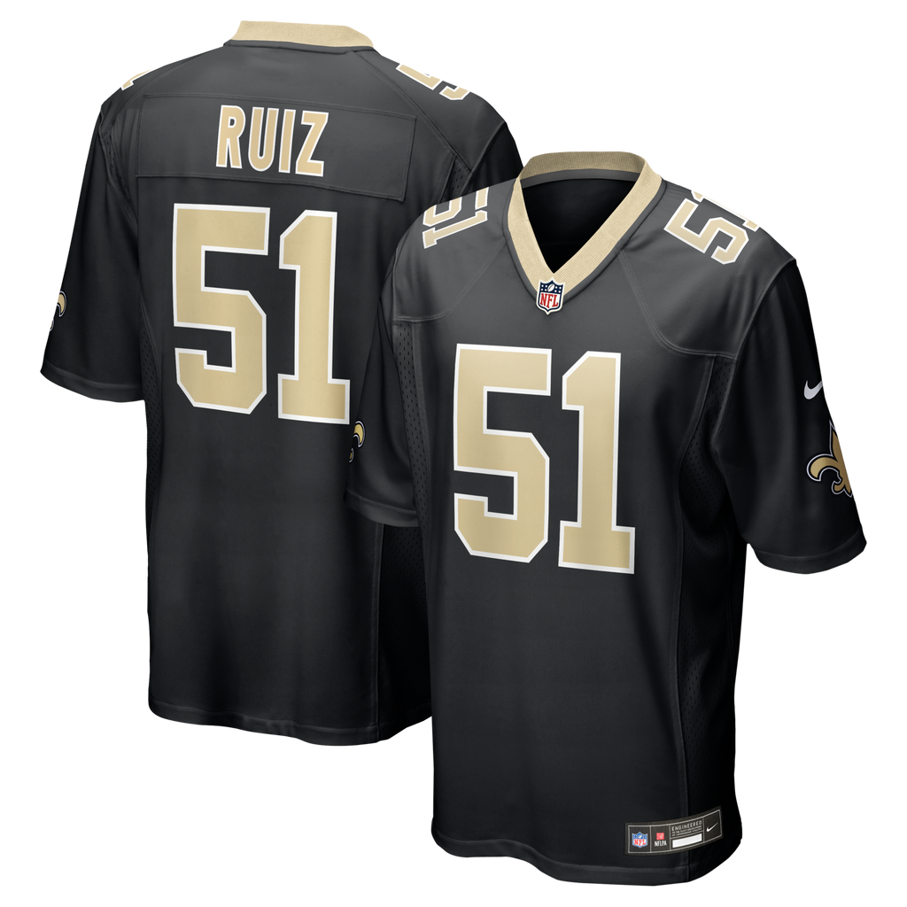 New Orleans Saints Cesar Ruiz Black Game Jersey