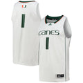 #1 White Miami Hurricanes Team Swingman Basketball Jersey