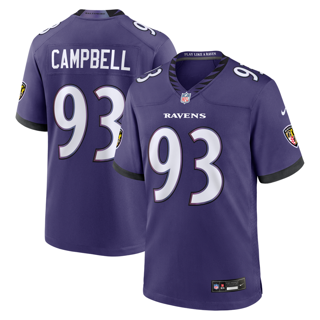 Baltimore Ravens Calais Campbell Purple Team Game Jersey