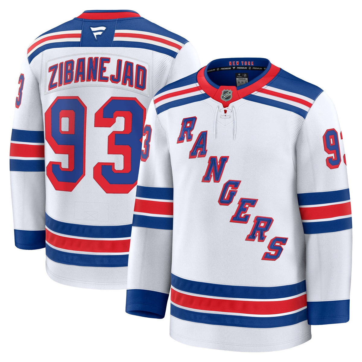 New York Rangers Mika Zibanejad White Away Premium Jersey