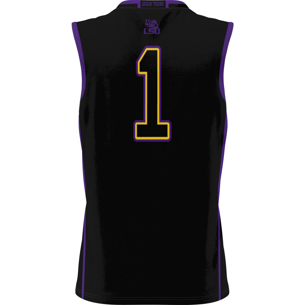 Male #1 Black LSU Tigers Lightweight Basketball Jersey