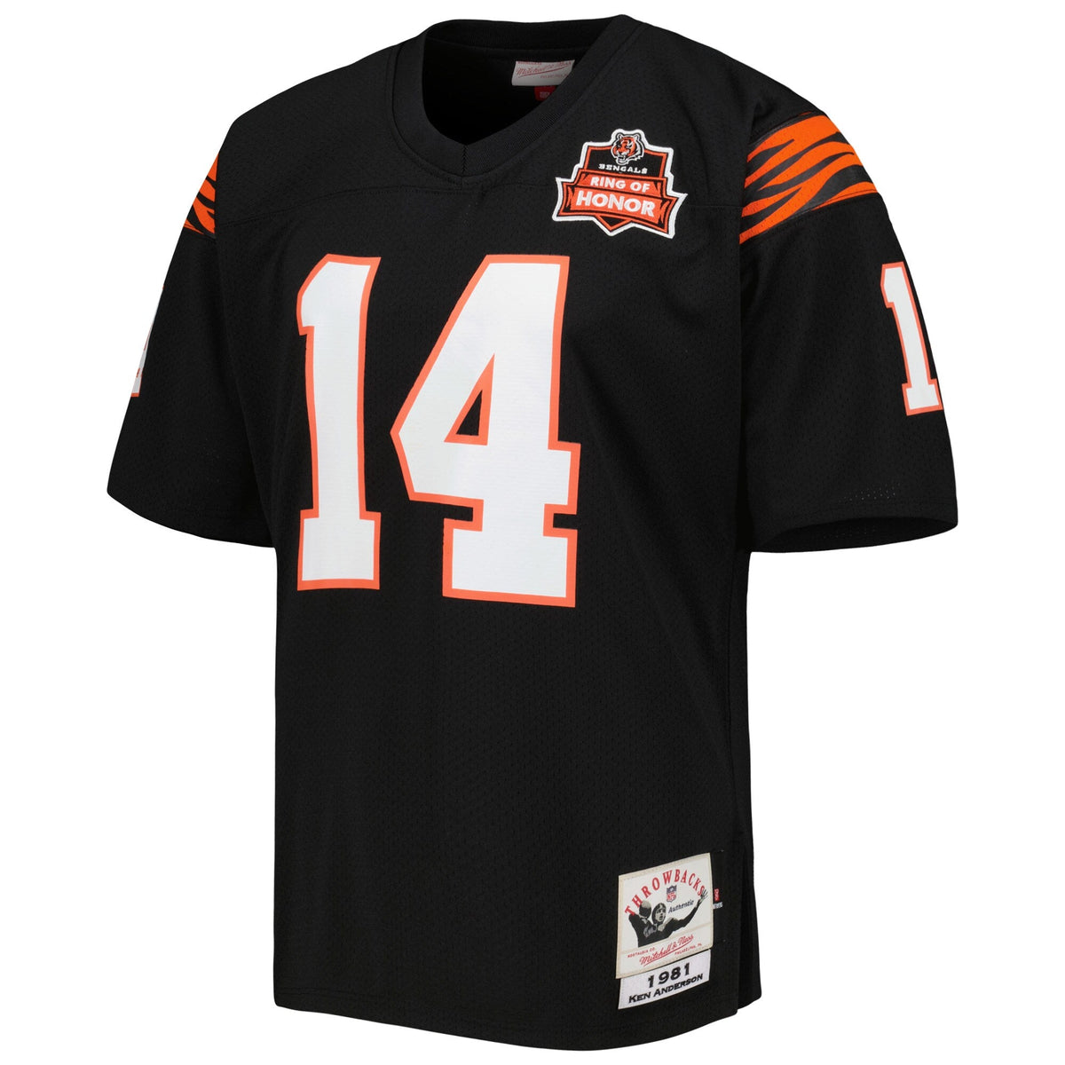 Cincinnati Bengals 1981 Ken Anderson Black Authentic Throwback Retired Player Jersey