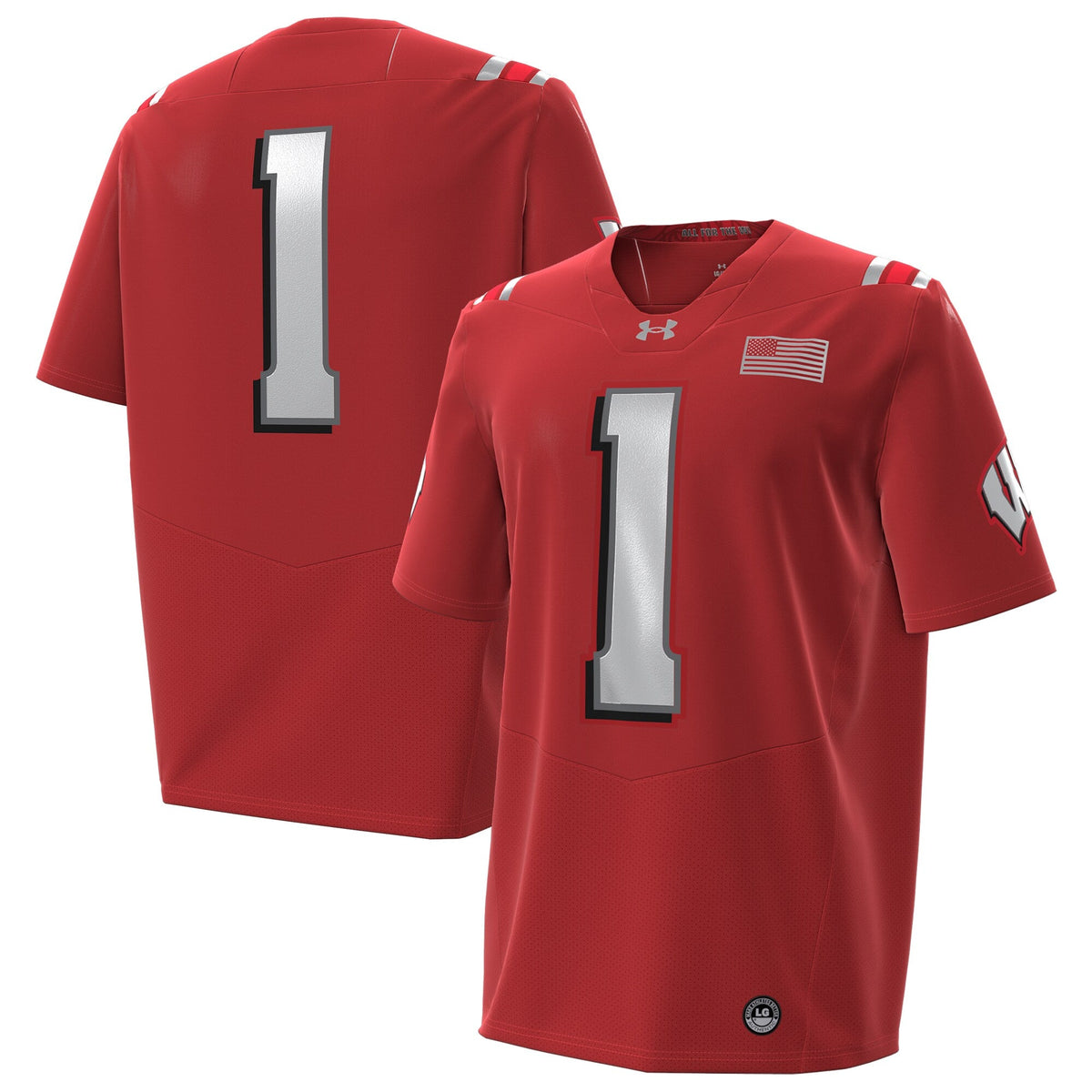 #1 Wisconsin Badgers 2026 Lambeau Field Collection Replica Football Jersey - Red