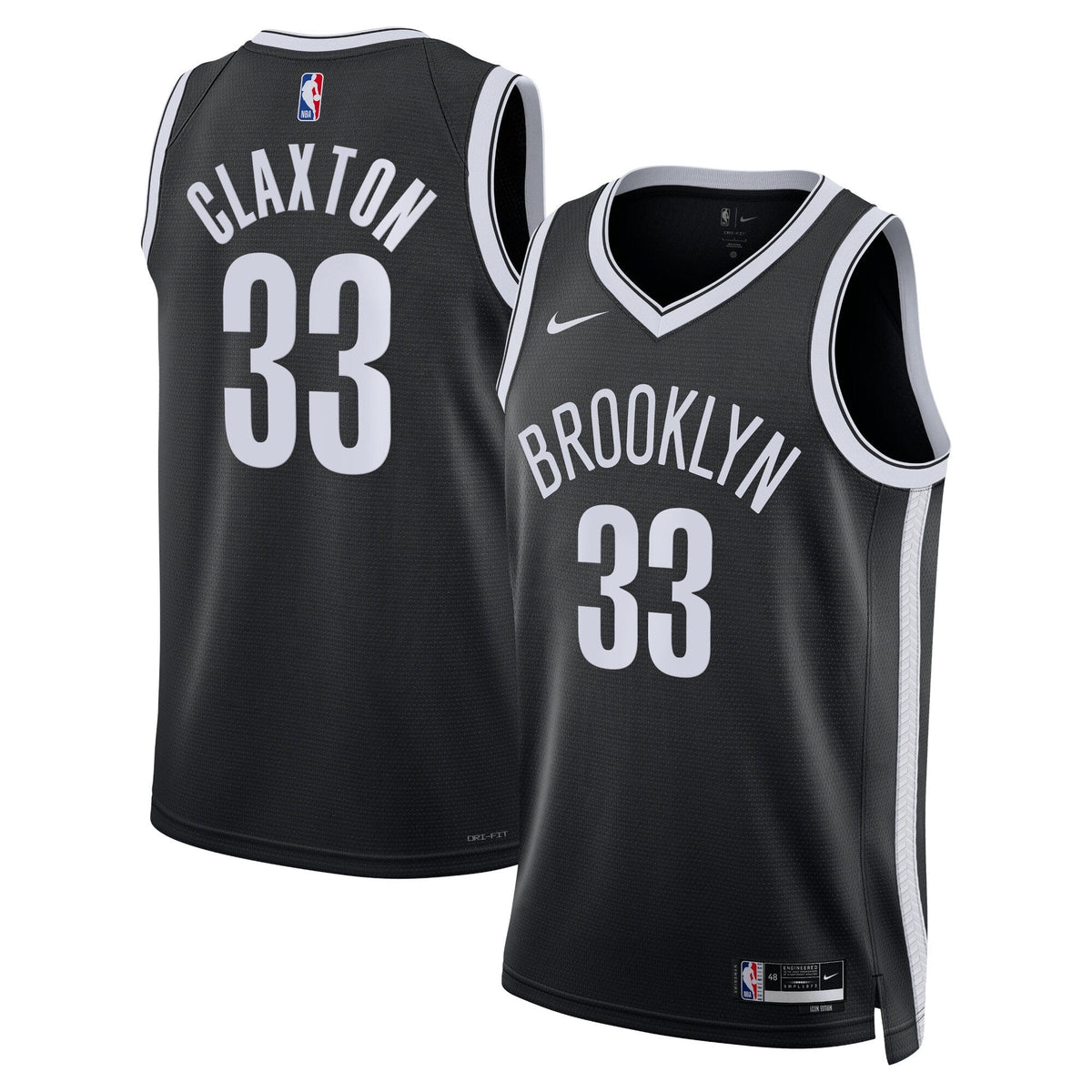 Brooklyn Nets Icon Edition Swingman Jersey - Black - Nic Claxton