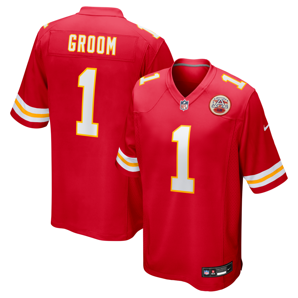 Kansas City Chiefs Number 1 Groom Red Game Jersey
