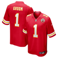Kansas City Chiefs Number 1 Groom Red Game Jersey