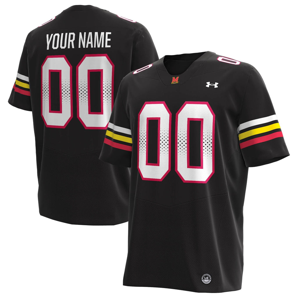 Maryland Terrapins Custom Replica Football Jersey - Black