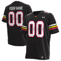 Maryland Terrapins Custom Replica Football Jersey - Black