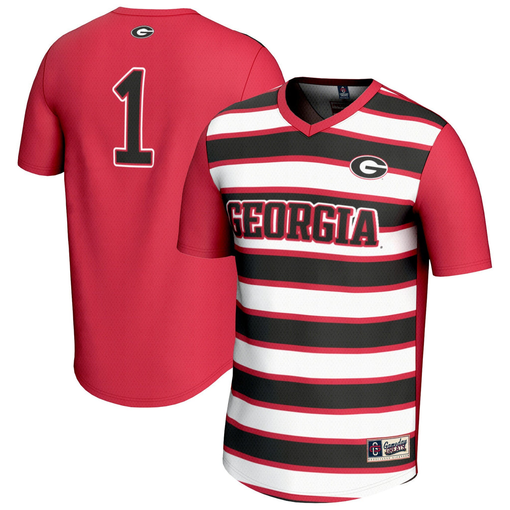 #1 Georgia Bulldogs Lightweight Soccer Fashion Jersey - Red