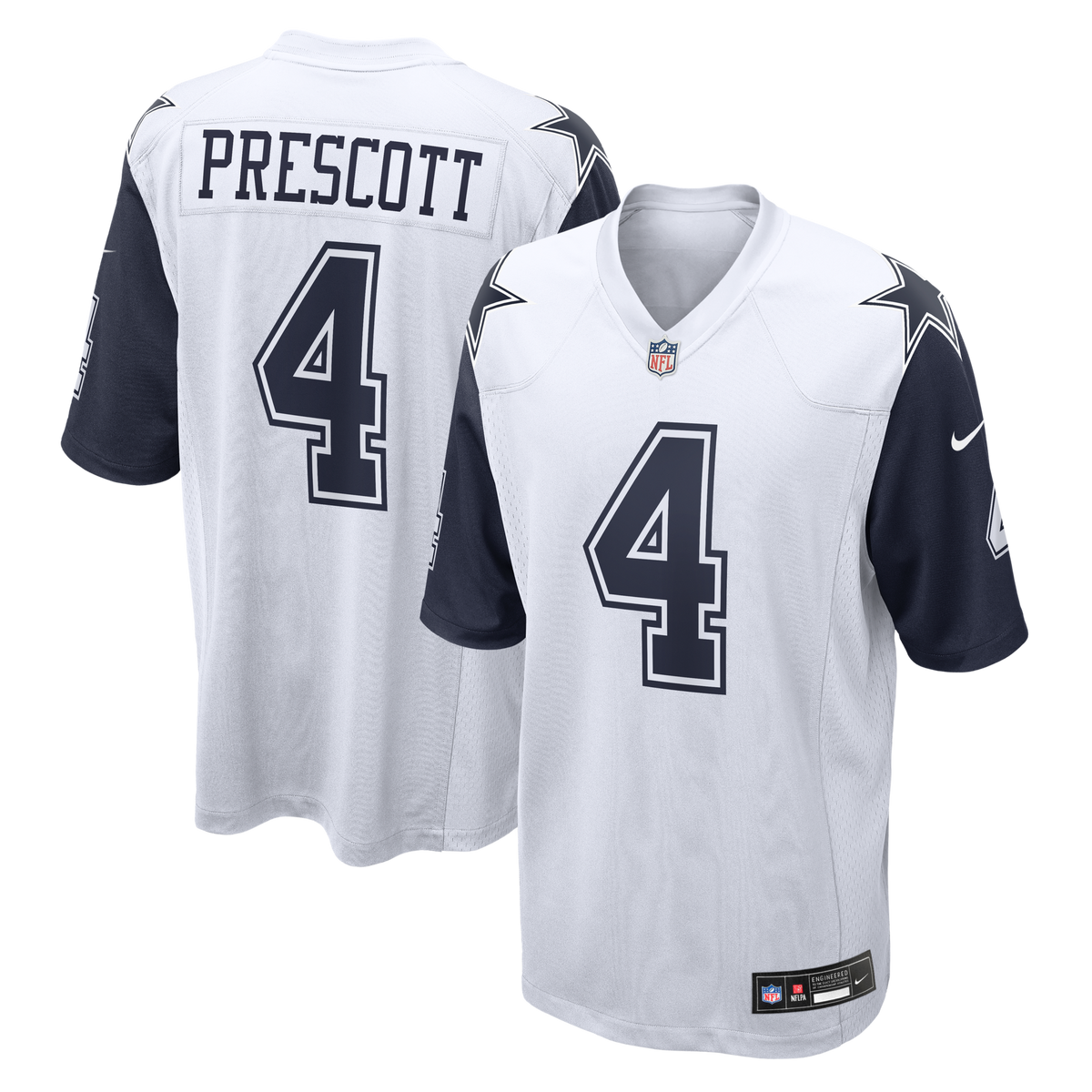 Dallas Cowboys Dak Prescott White Alternate Game Team Jersey
