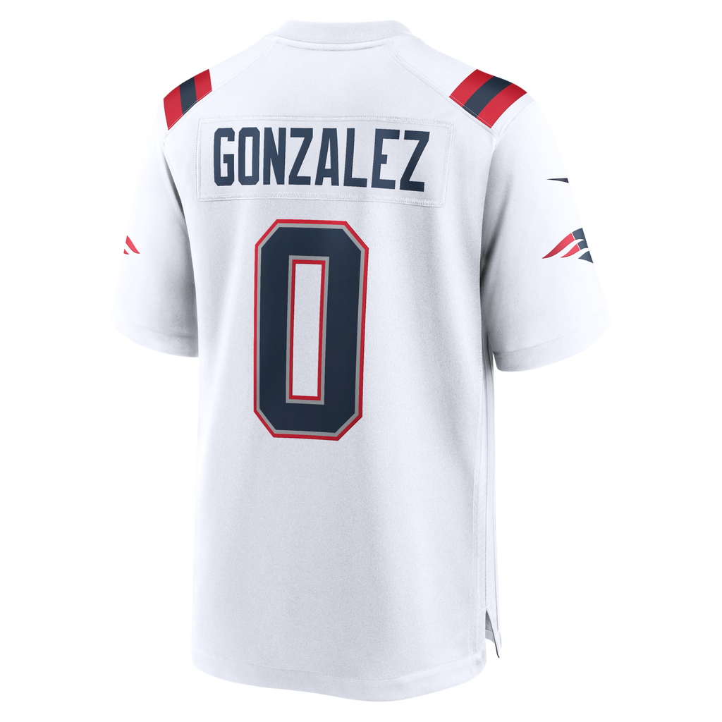 New England Patriots Christian Gonzalez White Game Jersey