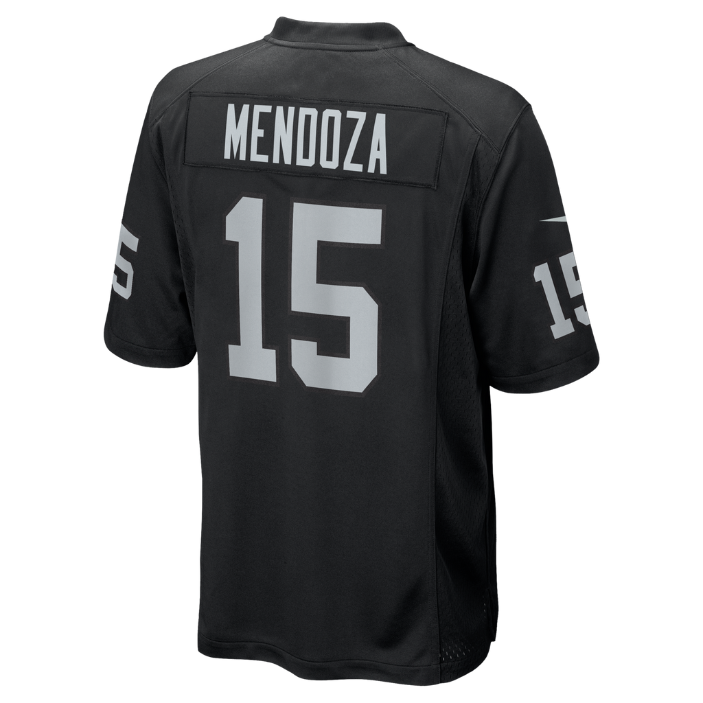 Las Vegas Raiders Fernando Mendoza Black 2026 NFL Draft First Round Pick No. 1 Team Game Jersey