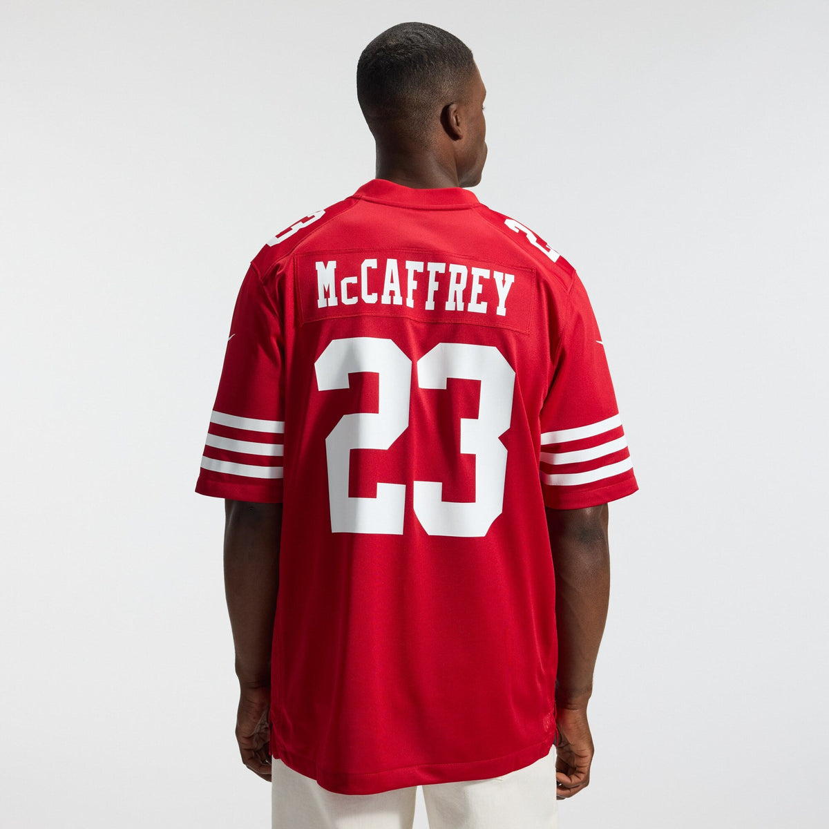 San Francisco 49ers Christian McCaffrey Scarlet Game Player Jersey