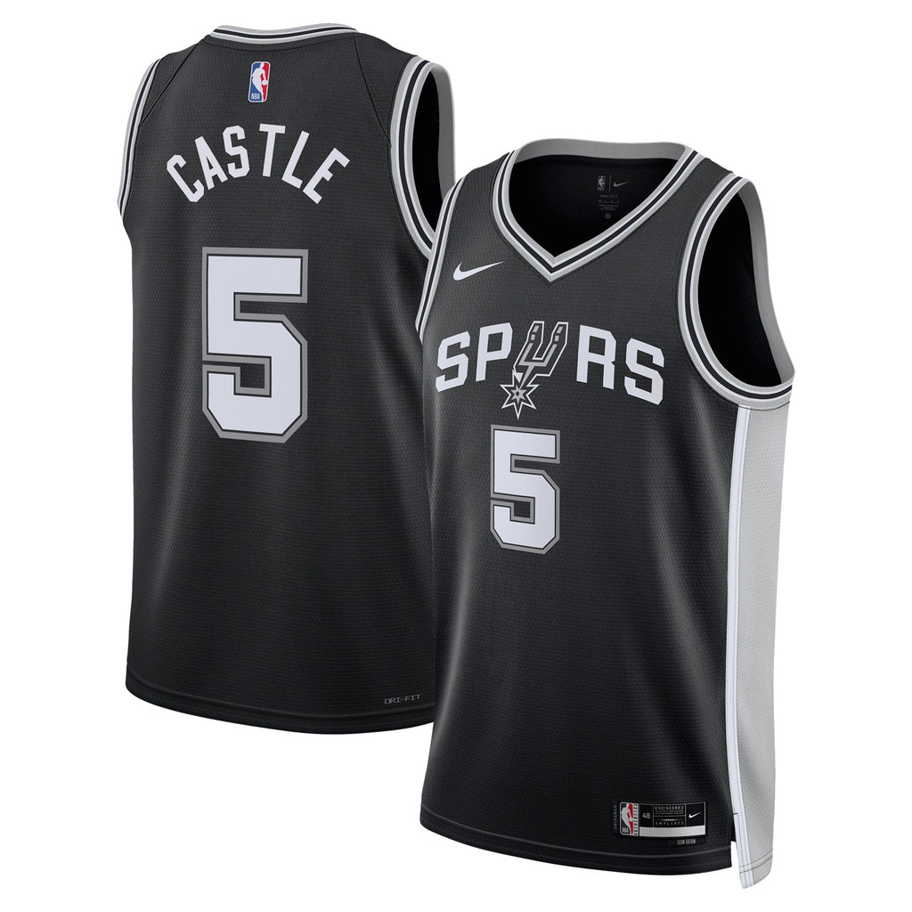 San Antonio Spurs Icon Swingman Jersey - Black - Stephon Castle