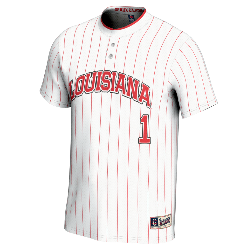 #1 Louisiana Ragin' Cajuns Lightweight Softball Jersey - White