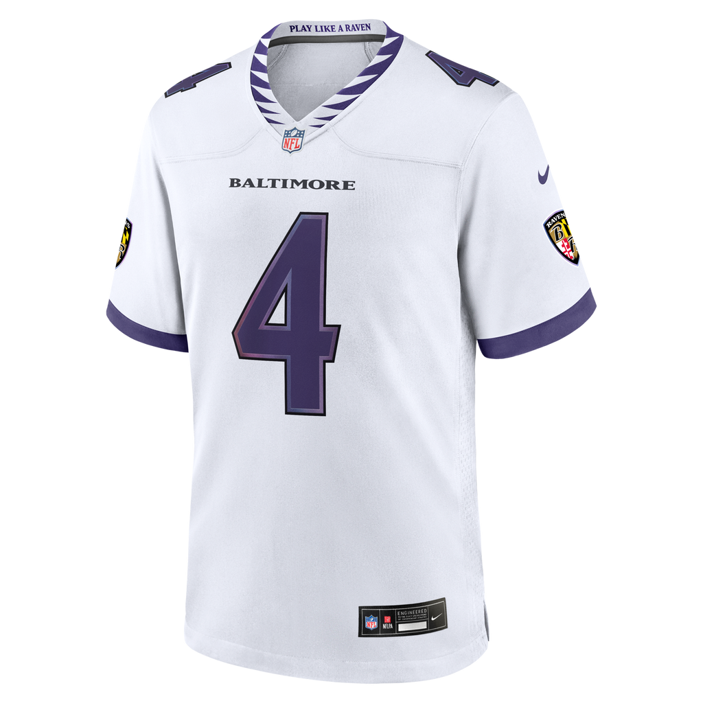 Baltimore Ravens Zay Flowers White Game Jersey