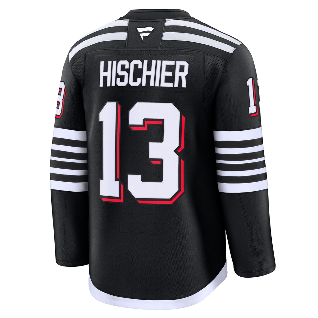 New Jersey Devils Nico Hischier Black Alternate Premium Jersey