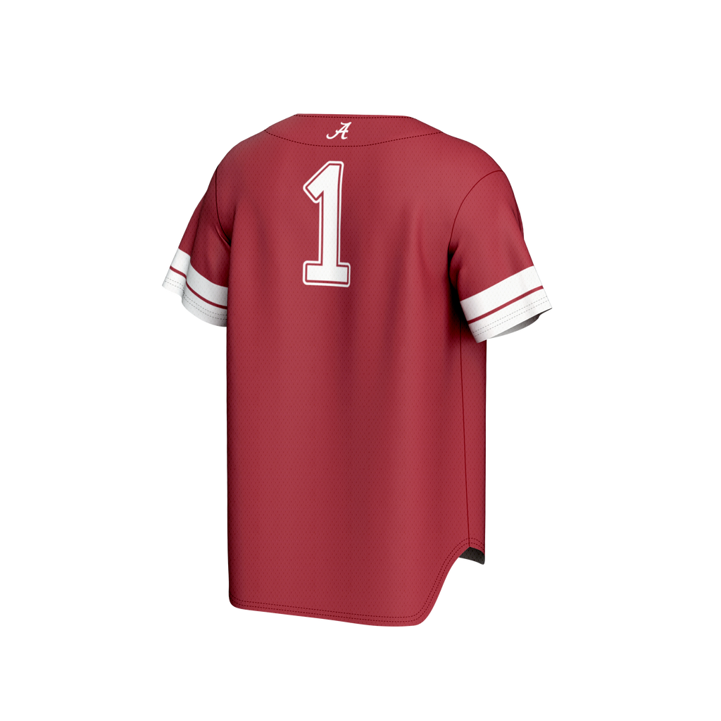 #1 Alabama Crimson Tide Lightweight Collegiate Baseball Fashion Jersey - Crimson