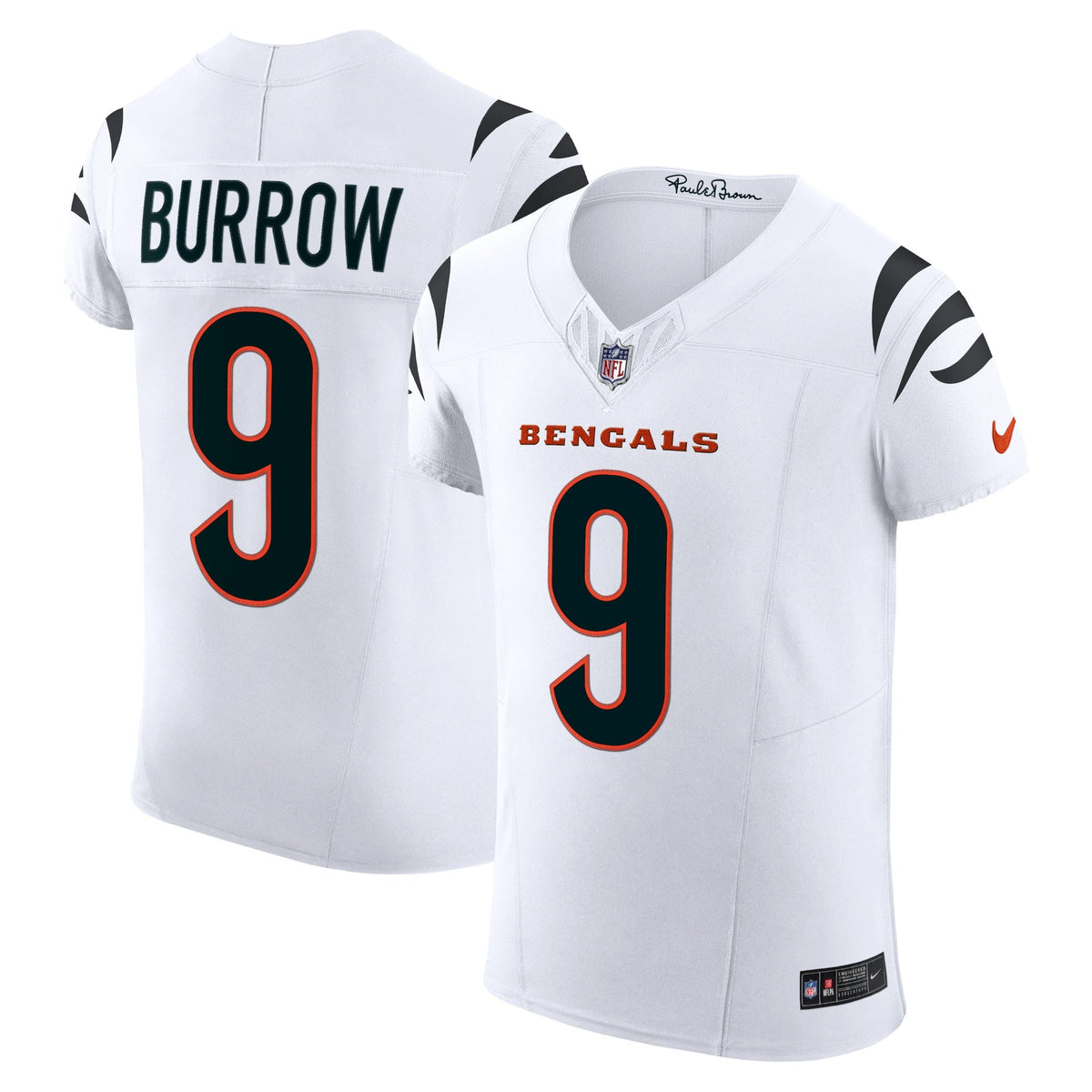 Cincinnati Bengals Joe Burrow White Vapor F.U.S.E. Elite Jersey