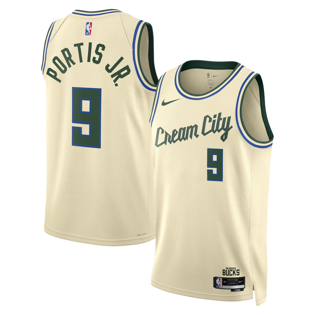 Milwaukee Bucks 2025/26 City Edition Swingman Jersey - Cream - Bobby Portis