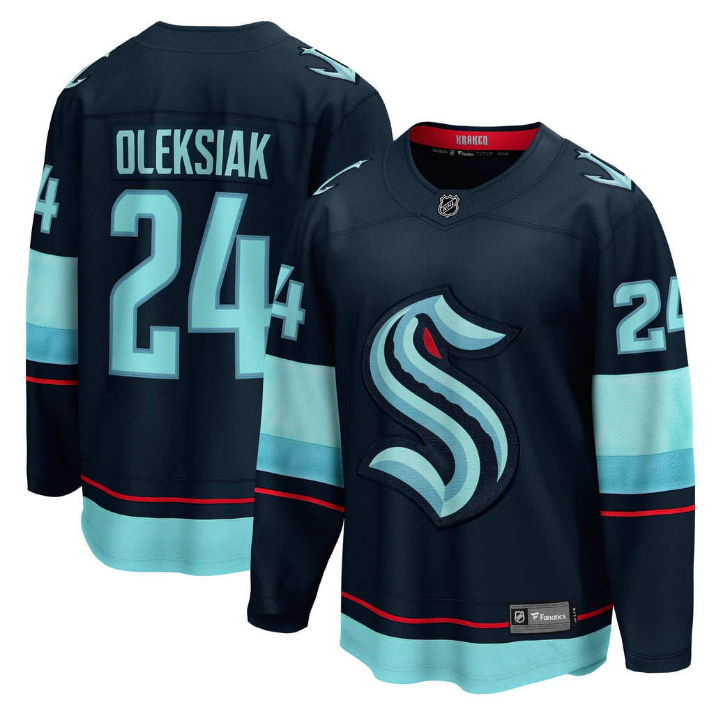 Seattle Kraken Jamie Oleksiak Deep Sea Blue Home Breakaway Player Jersey