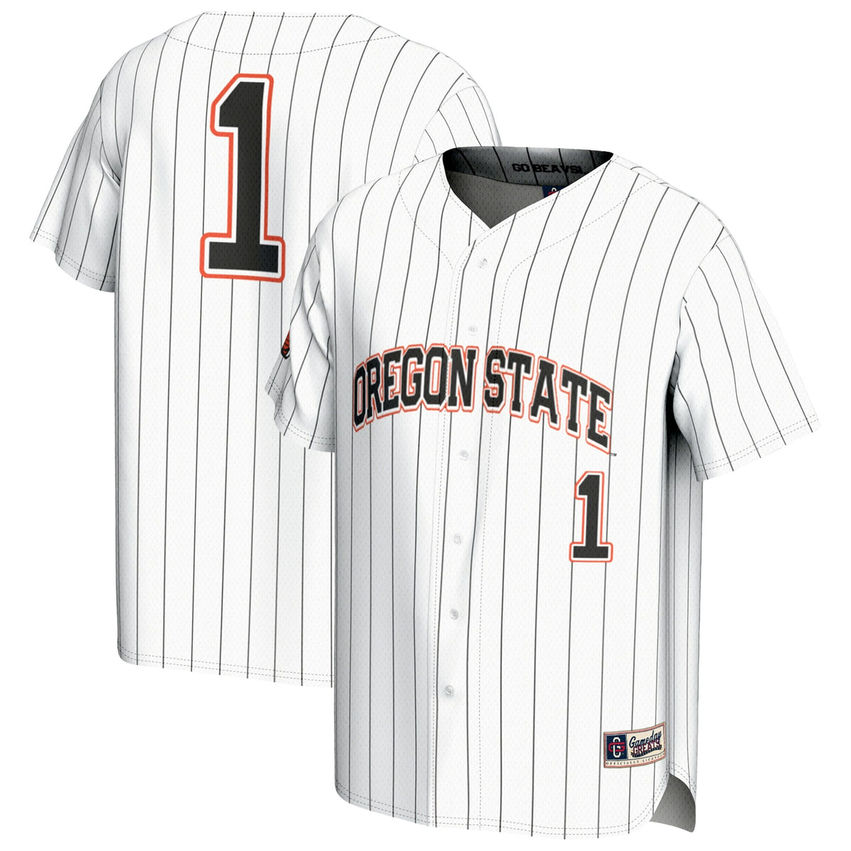 #1 Oregon State Beavers Lightweight Baseball Fashion Jersey - White