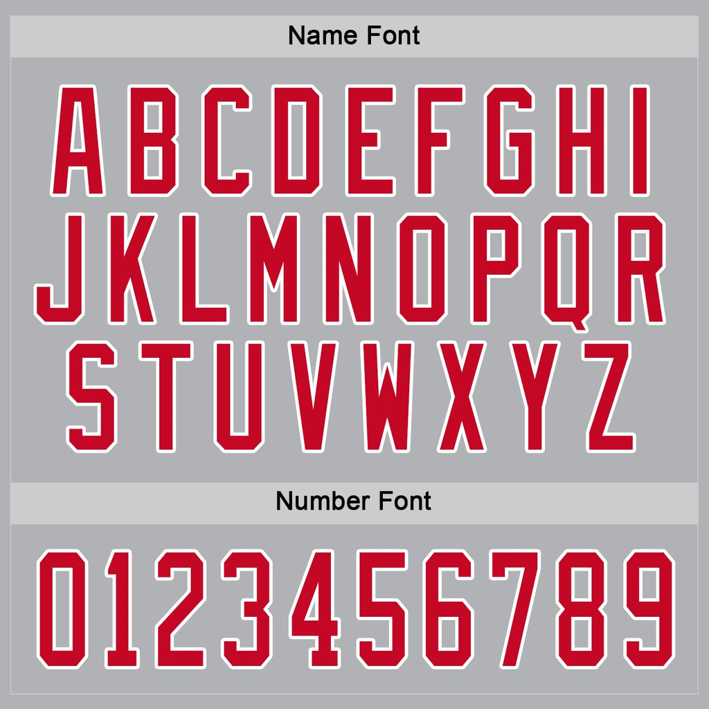 Custom Hockey Jersey - Gray Red-White
